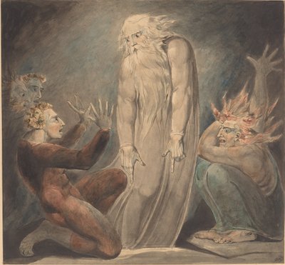 Duch Samuela ukazujący się Saulowi autorstwa William Blake
