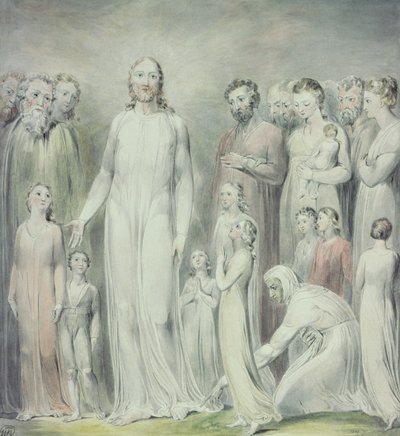 Uzdrowienie kobiety z krwią autorstwa William Blake