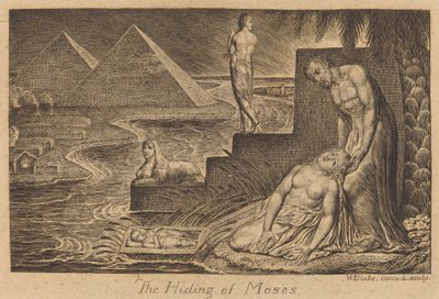 Ukrywanie Mojżesza autorstwa William Blake