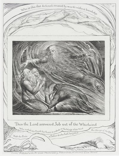 Pan odpowiada Hiobowi z wichru autorstwa William Blake
