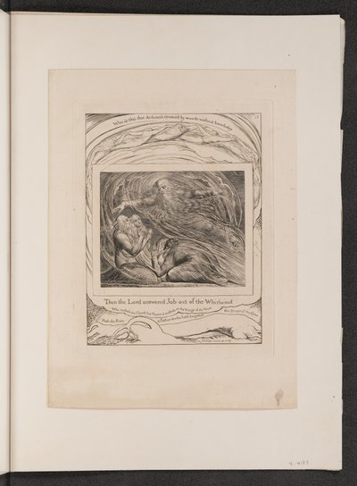 Pan odpowiada Jobowi z trąby powietrznej, 1825. autorstwa William Blake