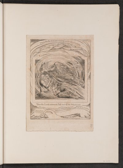 Pan odpowiada Jobowi z trąby powietrznej, 1825. autorstwa William Blake