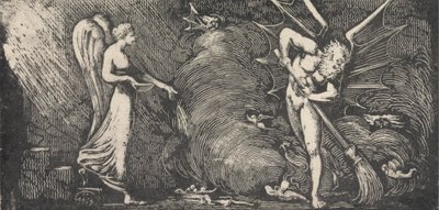 Mężczyzna zamiatający salon tłumacza autorstwa William Blake