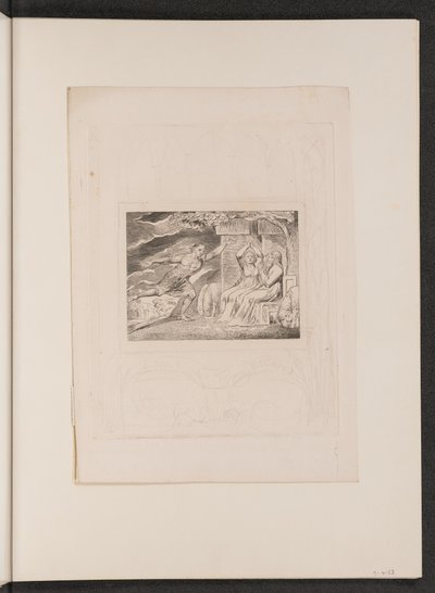 Posłańcy mówią Hiobowi o jego nieszczęściach, 1825. autorstwa William Blake