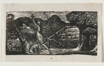 Pastorale Wergiliusza, Ekloga I: Pasterz przegania wilka, 1821. autorstwa William Blake