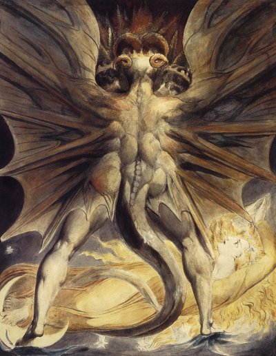 Czerwony smok i niewiasta obleczona w słońce, ok. 1802-1805 autorstwa William Blake