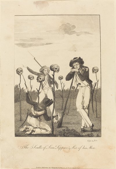 Czaszki porucznika Leppara i sześciu jego ludzi, 1793. autorstwa William Blake