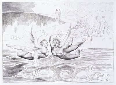 Sześcionogi wąż atakujący Agnolo Brunelleschi, ok. 1824-1827 autorstwa William Blake