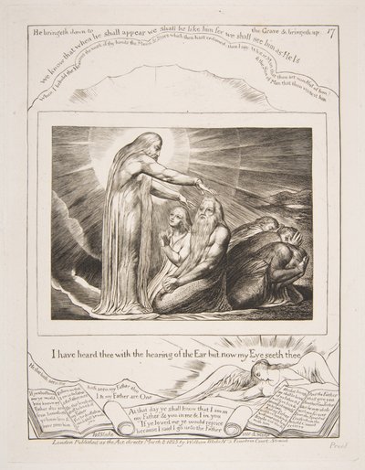 Wizja Boga, z ilustracji Księgi Hioba, 1825-26. autorstwa William Blake