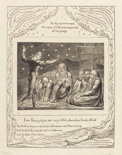 Gniew Elihu, 1825. autorstwa William Blake