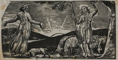 Thenot protestuje z Colinet, z Pastorals of Virgil autorstwa William Blake