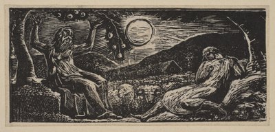 Thenot Under a Fruit Tree, z Thorntons Pastorals of Virgil, 1821. autorstwa William Blake