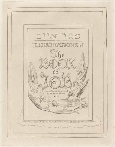 Strona tytułowa ilustracji grawerowanych do Księgi Hioba, 1825. autorstwa William Blake