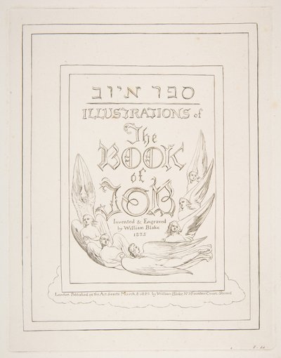 Strona tytułowa, z ilustracji Księgi Hioba, 1825-26. autorstwa William Blake