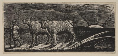 Jałówki Unyokd, Loitering Homeward, z Thorntons Pastorals of Virgil, 1821. autorstwa William Blake