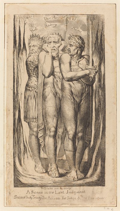 Wojna Oskarżyciele kradzieży, Cudzołóstwo, Morderstwo, c. 18031810. autorstwa William Blake