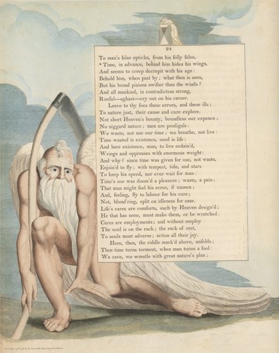 Nocne myśli Younga, strona 24, Czas z góry, za nim chowa skrzydła autorstwa William Blake