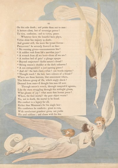Nocne myśli Younga, strona 41, Jeden promienny znak; łoże śmierci sprawiedliwych autorstwa William Blake