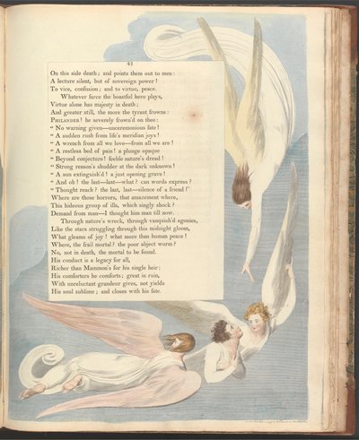 Nocne myśli Younga, strona 41, „Jeden promienny znak, łoże śmierci sprawiedliwych” autorstwa William Blake