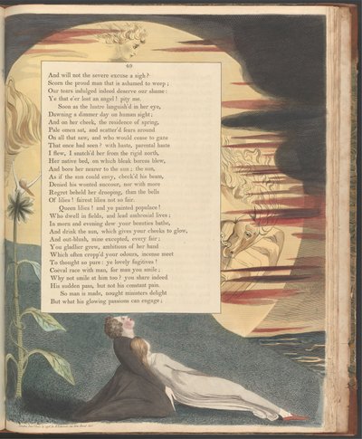 Nocne myśli Younga, strona 49, „Jakby słońce mogło zazdrościć, sprawdziło jego promień” autorstwa William Blake