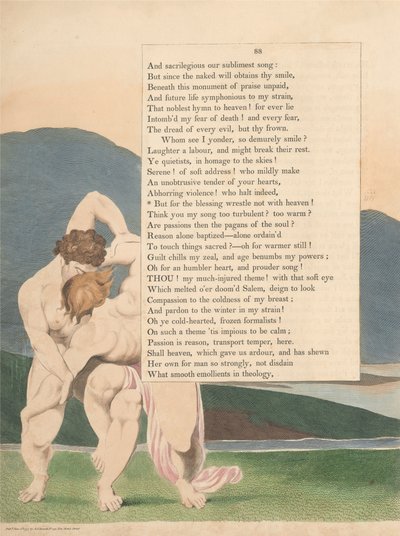Nocne myśli Younga, strona 88, ale dla błogosławieństwa Walcz nie z niebem autorstwa William Blake