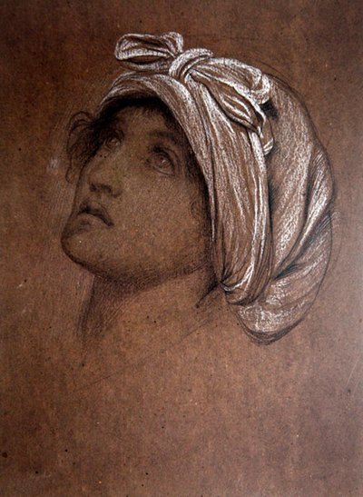Studium na głowę tancerki do „Pieśń Miriam” autorstwa William Blake Richmond