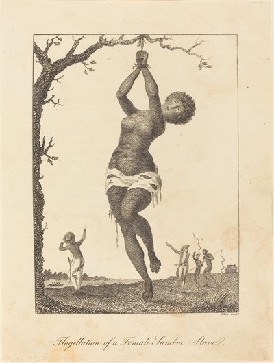 Biczowanie niewolnicy Samboe autorstwa William Blake after John Gabriel Stedman