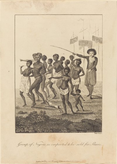 Grupa Czarnych, importowana w celu sprzedaży na niewolników autorstwa William Blake after John Gabriel Stedman