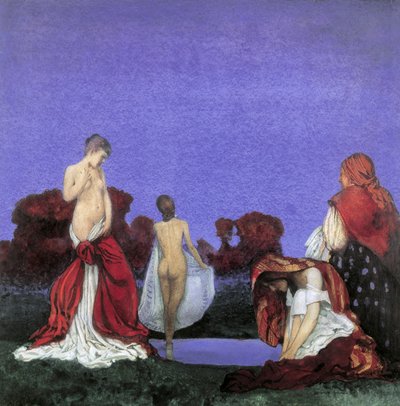 Kąpiel Cyganów (w/c na papierze) autorstwa William Blamire Young