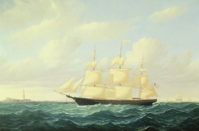 Kliper "Dashing Wave" u wybrzeży Bostonu autorstwa William Bradford