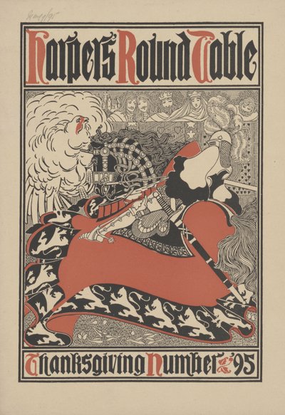 Okrągły stół Harpera - Numer na Święto Dziękczynienia, 1895 autorstwa William Bradley