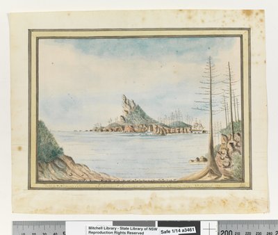 Opp. p. 211. `Wyspy Phillip i Nepean. Justynian i Niespodzianka w zatoce Sydney. 23 sierpnia 1790