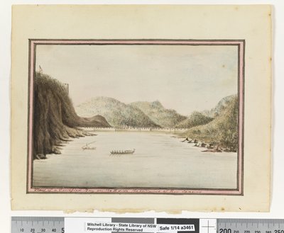 Opp. p. 39. „Widok na ufortyfikowaną zatokę po stronie wsch. wejście do Rio Janeiro”, ok. 1802 (akwarela) autorstwa William Bradley