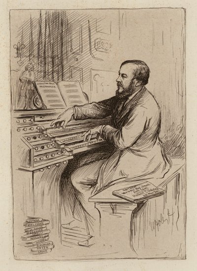 Sir Herbert Oakeley, profesor muzyki (rycina) autorstwa William Brassey (after) Hole