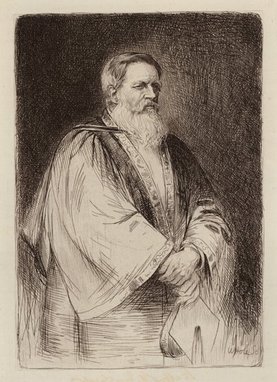Sir Stafford Henry Northcote, Lord Rektor (rycina) autorstwa William Brassey (after) Hole