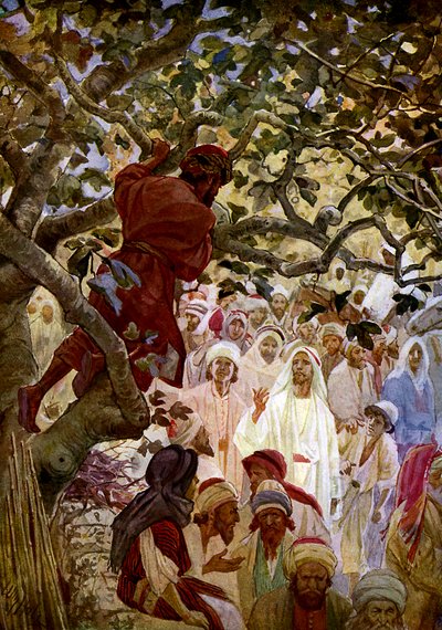 Jezus i Zacheusz. - Biblia autorstwa William Brassey Hole