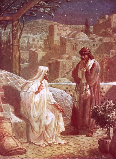 Jezus w rozmowie z Nikodemem autorstwa William Brassey Hole