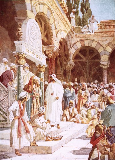 Jezus nauczający w świątyni autorstwa William Brassey Hole
