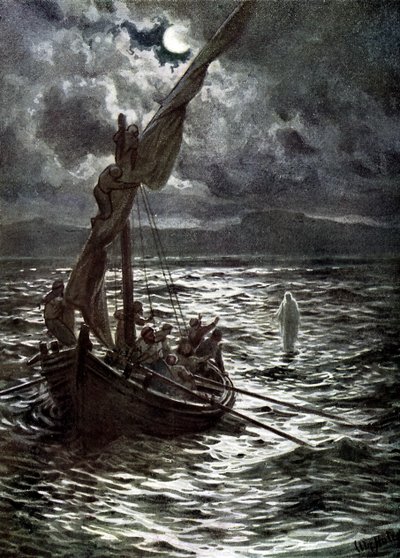 Jezus chodzi po wodzie - Biblia autorstwa William Brassey Hole