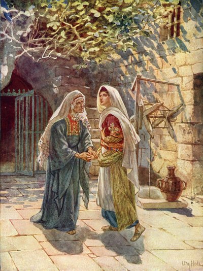 Maryja idzie do domu Zachariasza - Biblia autorstwa William Brassey Hole