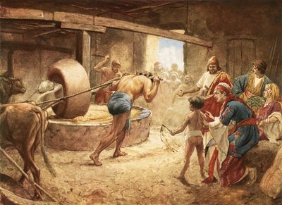 Samson kruszy się w więzieniu w Gaza autorstwa William Brassey Hole