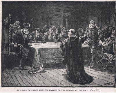 Hrabia Arran oskarża Mortona o zamordowanie Darnleya 1581 autorstwa William Brassey Hole