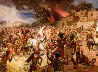 Śmierć króla Jozjasza w Megiddo - Biblia autorstwa William Brassey Hole