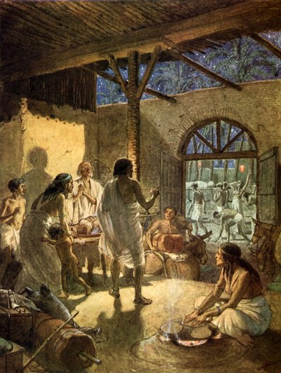 Śmierć pierworodnych, ostatnia z dziesięciu plag. - Biblia autorstwa William Brassey Hole