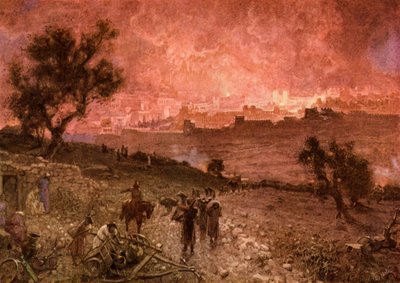 Zniszczenie Jerozolimy przez Nebuzaradana - Biblia autorstwa William Brassey Hole