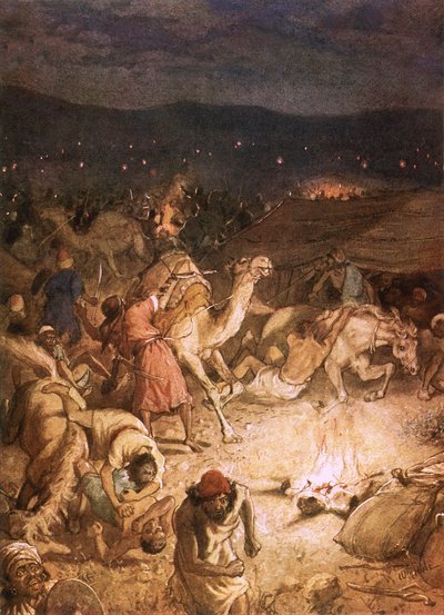 „Miecz Pana i Gedeona”. Panika w obozie Midianitów autorstwa William Brassey Hole