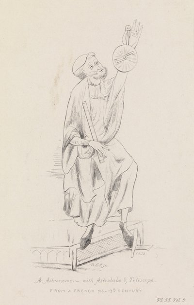 Astronom z astrolabium i teleskopem autorstwa William Brenchley Rye