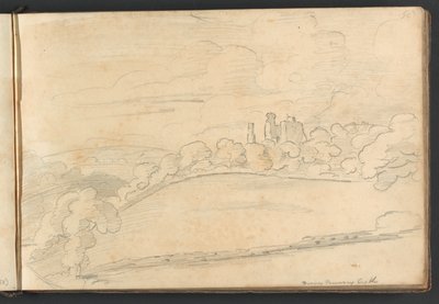 Zamek Berry Pomeroy autorstwa William Brockedon