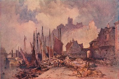 Targ rybny na nabrzeżu, port Folkestone, ok. 1885 r. autorstwa William Callow