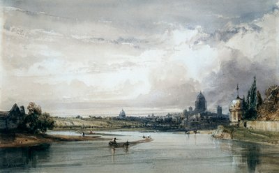 Paryż widziany z daleka, c1835-1900 autorstwa William Callow